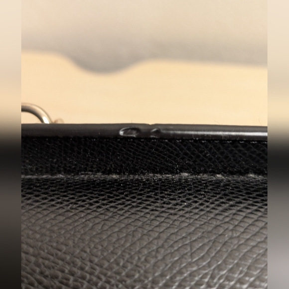 DKNY Black Leather Charm Tote with Gold Accents - Picture 12 of 16